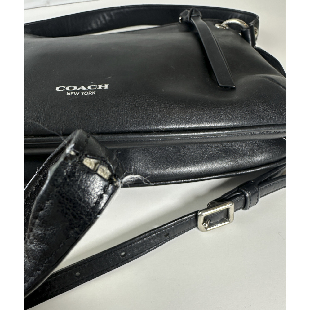 *Flawed* Coach Legacy Leather Double Gusset Crossbody Bag Black Leather 26601 - Picture 14 of 16